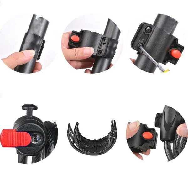 TaffGUARD Kunci Gembok Sepeda Anti Maling Cable Coil Lock Stainless Steel - TY588YZ - Black