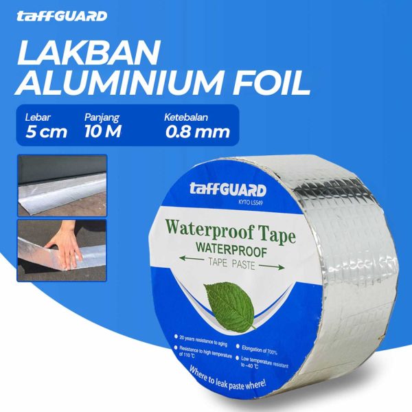 TaffGUARD KYTO Lakban Aluminium Foil Butyl Super Ahesive Duct Tape Waterproof 15 cm x 5 m - LS549 - Silver