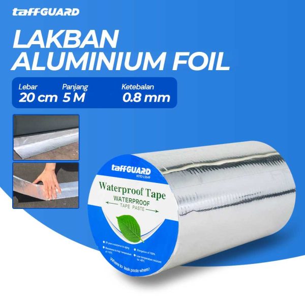 TaffGUARD KYTO Lakban Aluminium Foil Butyl Super Ahesive Duct Tape Waterproof 15 cm x 5 m - LS549 - Silver