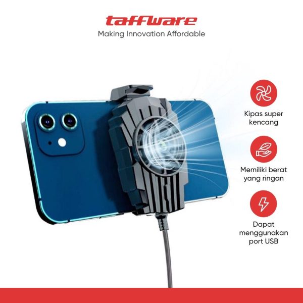 7RCF20BK TaffGO Smartphone Cooling Fan Kipas Pendingin Radiator Heat Sink - G6 - Black