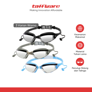 TaffSPORT Kacamata Renang dengan Penutup Telinga