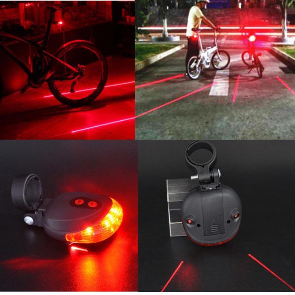 TaffLED Bicycle Laser Strobe Taillight 5 LED / Lampu LED Sepeda Red