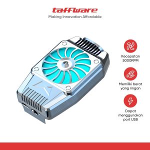 c619cc35681b4c2f97c6e9b6e4487d8d TaffGO Smartphone Cooling Fan Kipas Pendingin Radiator Heat Sink - H-15 - Silver