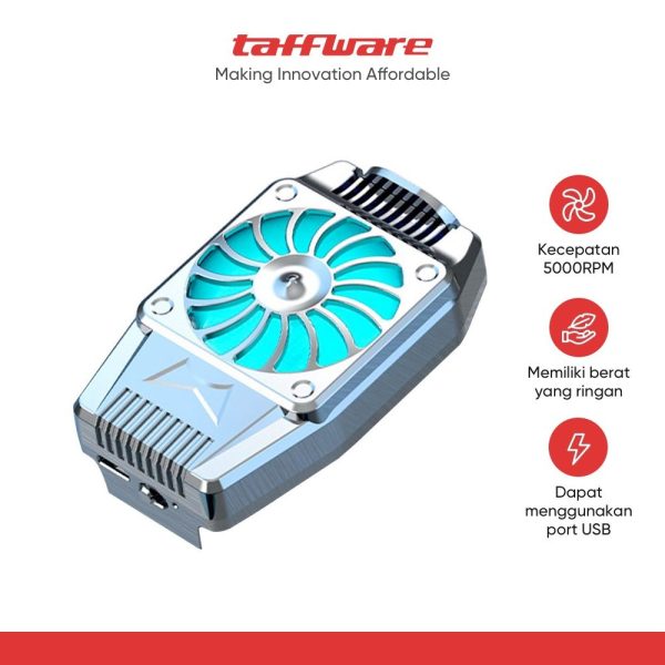 c619cc35681b4c2f97c6e9b6e4487d8d TaffGO Smartphone Cooling Fan Kipas Pendingin Radiator Heat Sink - H-15 - Silver