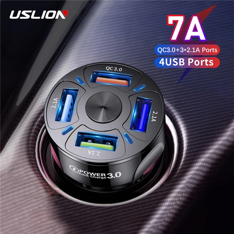 Taffware Car Charger Mobil USB 4 Port QC3.0 35W 7A - BK-358