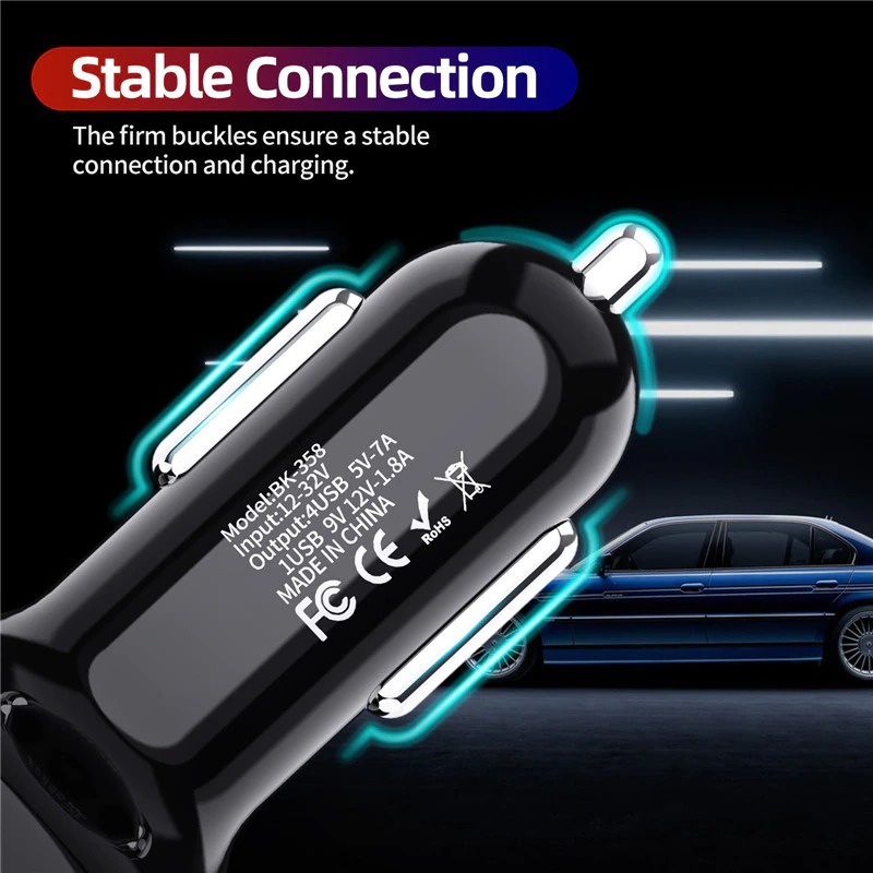 Taffware Car Charger Mobil USB 4 Port QC3.0 35W 7A - BK-358