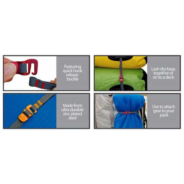 TaffGUARD Strap Pengikat Tas Luggage Camping Hiking Rope with Metal Quick Hook - BC098K