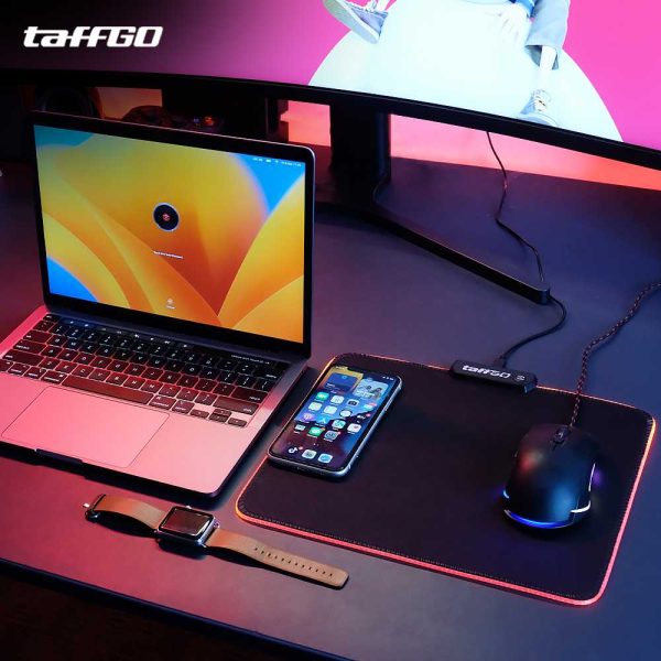 TaffGO Gaming Mouse Pad Glowing RGB LED High Precision 250x300x4mmmous