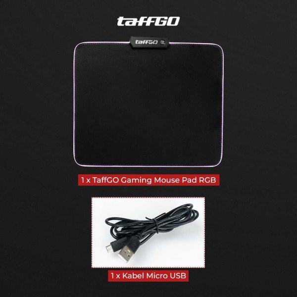 TaffGO Gaming Mouse Pad Glowing RGB LED High Precision 250x300x4mmmous