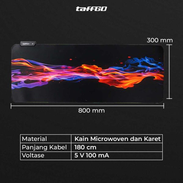 TaffGO Gaming Mouse Pad Illuminated LED RGB 800x300mm - RGB-04