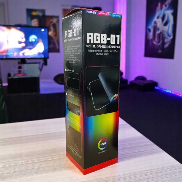 TaffGO Gaming Mouse Pad Illuminated LED RGB 800x300mm - RGB-04