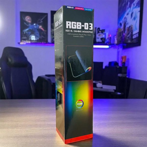 TaffGO Gaming Mouse Pad XL Peta Dunia with LED RGB 300x700x4mm - RGB-03