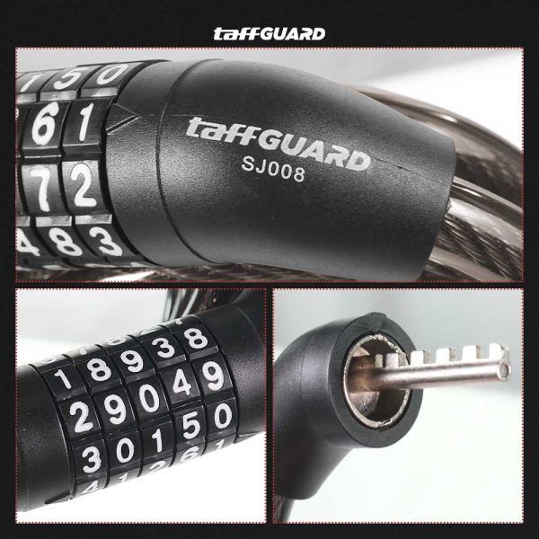 TaffGUARD Gembok Sepeda Kode Angka 5 Digit - SJ008 - Black
