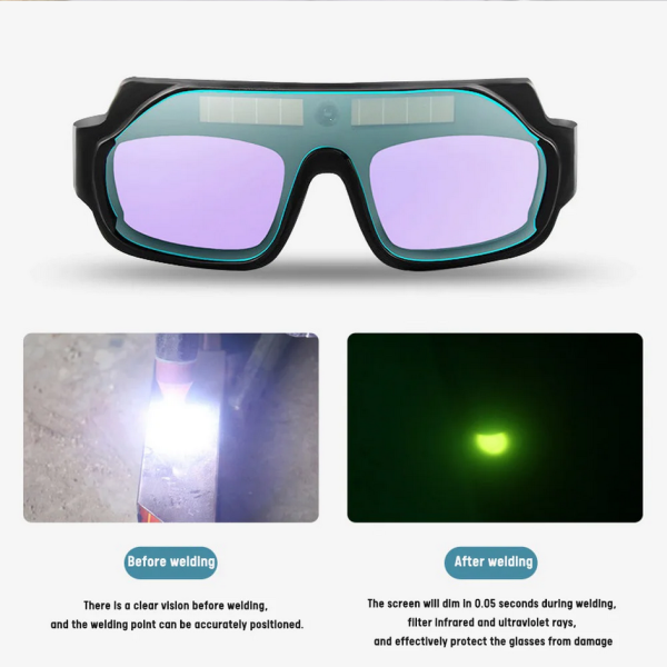 TaffGUARD Kacamata Las Otomatis Auto Darkening Soldering Googles - TX-012 - Black