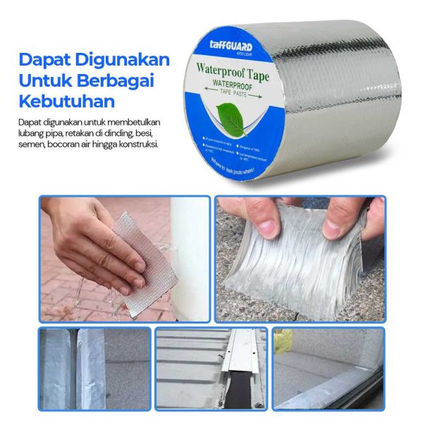 TaffGUARD KYTO Lakban Aluminium Foil Butyl Super Ahesive Duct Tape Waterproof 15 cm x 5 m - LS549 - Silver