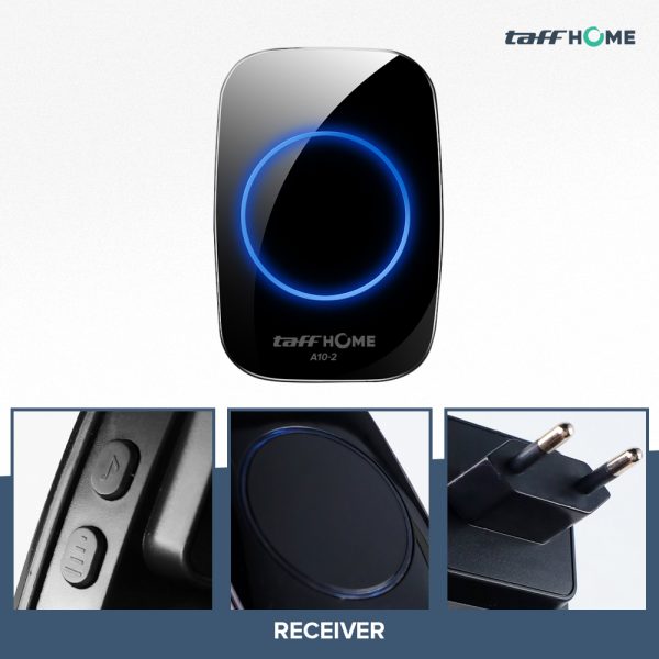 Taffware A10-2 Bel Pintu Wireless Remote Doorbell LED 38 Tunes 2 PCS Receiver