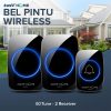 Taffware A10-2 Bel Pintu Wireless Remote Doorbell LED 38 Tunes 2 PCS Receiver
