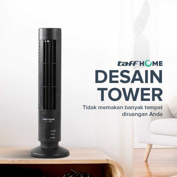 TaffHOME Kipas Angin USB Tower Leafless Ultra Quite - YK-1208 - Black