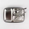 TaffHOME Kotak Makan Healthy Bento Lunch Box 3 Grid with Spoon & Chopstick - OU1000 - Black