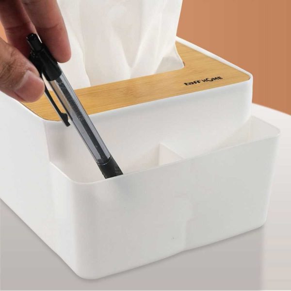 TaffHOME Kotak Tisu Kayu + Remot Multifungsi Organizer Box - ZJ008