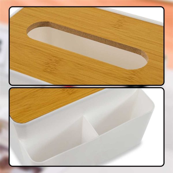 TaffHOME Kotak Tisu Kayu + Remot Multifungsi Organizer Box - ZJ008