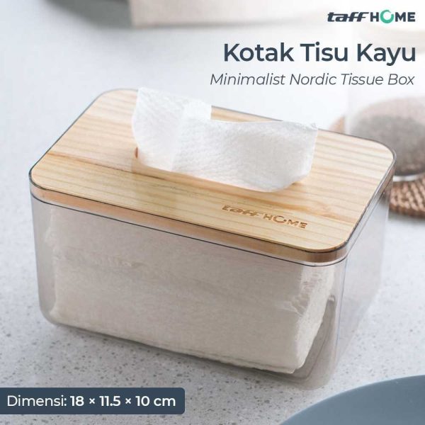 taffhome-kotak-tisu-kayu-nordic-minimalist-tissue-box-small-zj011 TaffHOME Kotak Tisu Kayu Nordic Minimalist Tissue Box Size Small - ZJ011