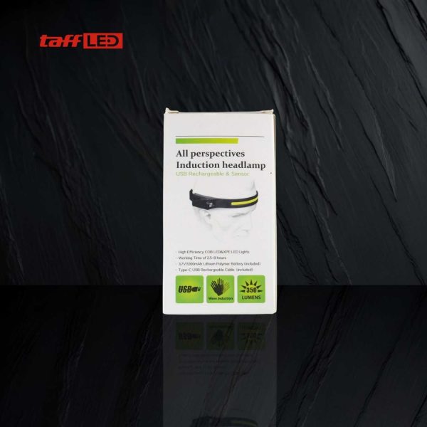 TaffLED Fire Headlamp Flashlight Sensor USB LED XPE+COB - XWF-109