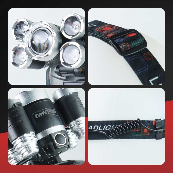 TaffLED Headlamp Light Cree XM-L T6 + 4 XPE 40000 Lumens