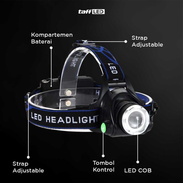 TaffLED High Power Headlamp 1 LED Cree XML-T6 - HD-LDT6