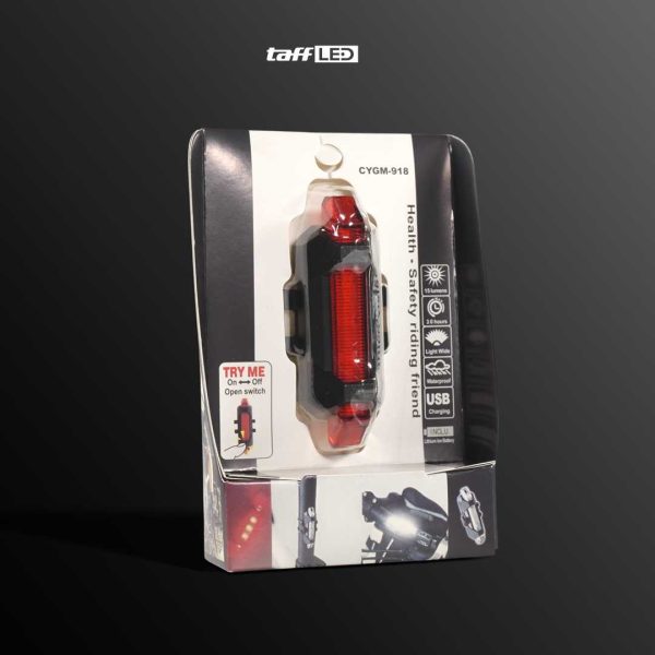 TaffLED Defensor Lampu Sepeda 5 LED Taillight Rechargeable - 410-28