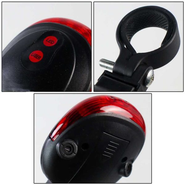 TaffLED Bicycle Laser Strobe Taillight 5 LED / Lampu LED Sepeda Red