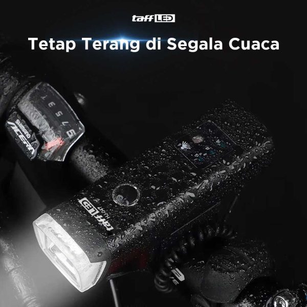 TaffLED Lampu Sepeda LED USB Rechargeable XPG 350 Lumens -HJ047 Black