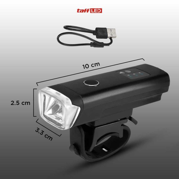 TaffLED Lampu Sepeda LED USB Rechargeable XPG 350 Lumens -HJ047 Black