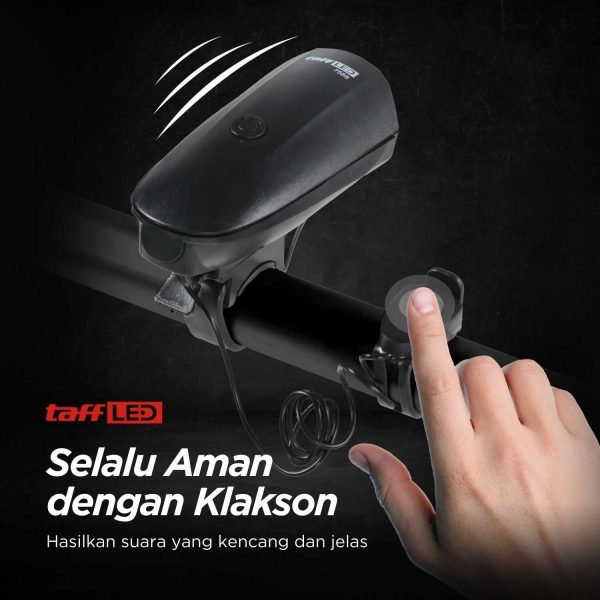 TaffLED Lampu Depan Sepeda Klakson LED CREE XPG 250 Lumens 1200 mAh - 7588