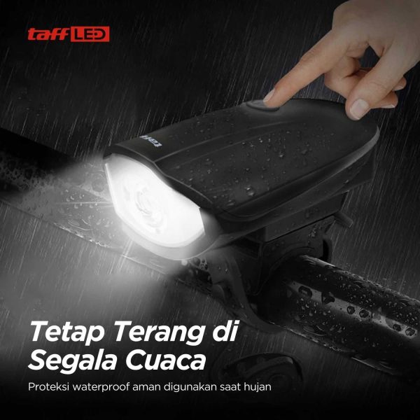 TaffLED Lampu Depan Sepeda Klakson LED CREE XPG 250 Lumens 1200 mAh - 7588