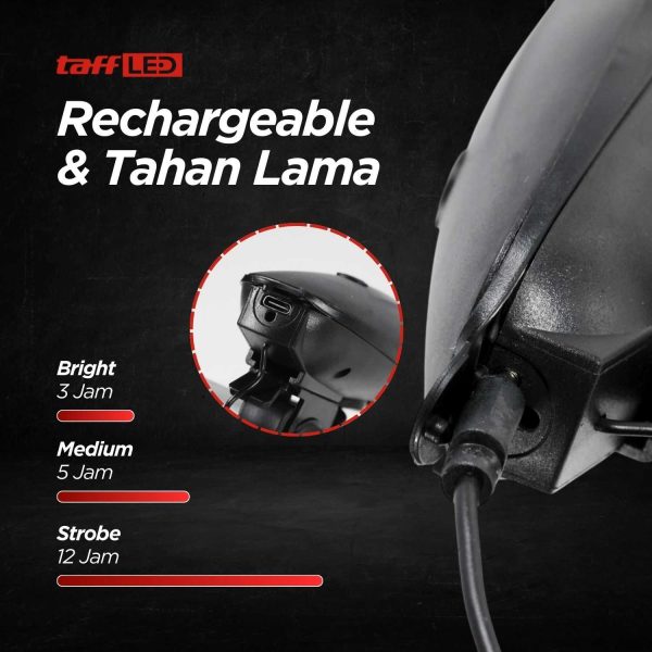 TaffLED Lampu Depan Sepeda Klakson LED CREE XPG 250 Lumens 1200 mAh - 7588