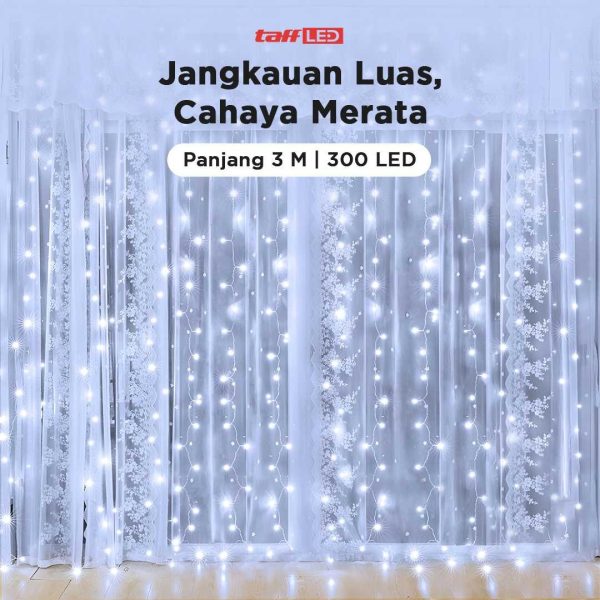 TaffLED Lampu Gorden Dekorasi Wedding Fairy Light 3x3Meter 300 LED - 300L