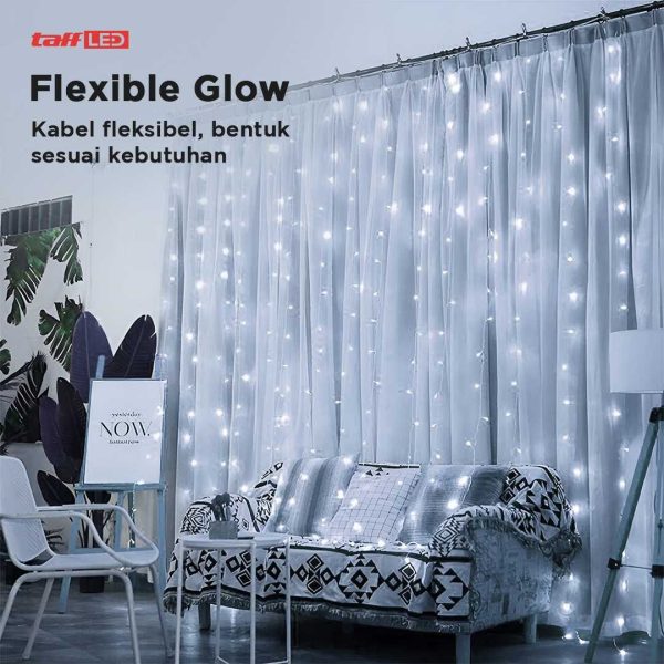 TaffLED Lampu Gorden Dekorasi Wedding Fairy Light 3x3Meter 300 LED - 300L