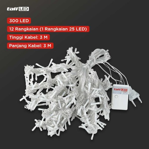 TaffLED Lampu Gorden Dekorasi Wedding Fairy Light 3x3Meter 300 LED - 300L
