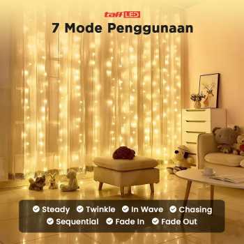 TaffLED Lampu Gorden Dekorasi Wedding Light 3x3Meter 300 LED - 300L