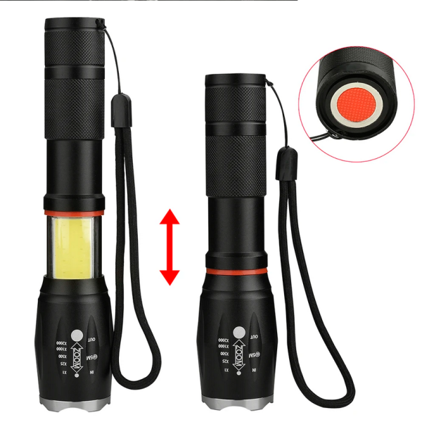 TaffLED Paket Senter LED Torch Cree XM-L T6 8000 Lumens + Charger + Box - E17 COB