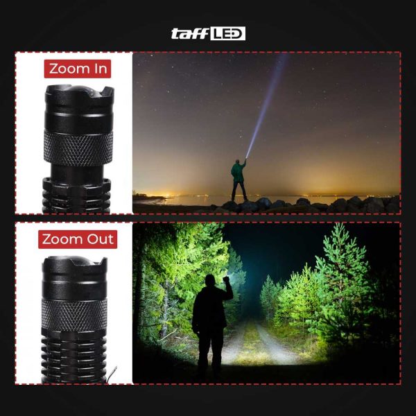 TaffLED Senter LED 2000 Lumens Waterproof + Charger + Box Pocketman P1