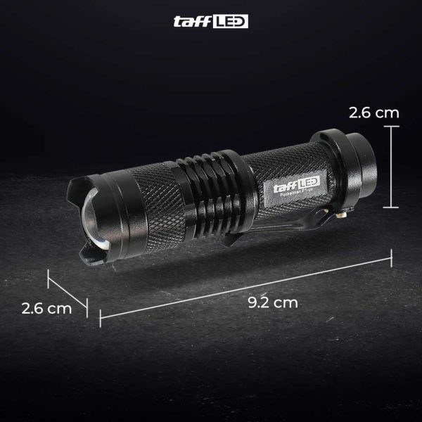 TaffLED Senter LED 395nm Ultraviolet + Baterai + Charger + Box Pocketman P1