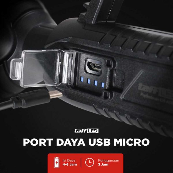 TaffLED Pocketman Senter LED Flashlight Waterproof USB Rechargeable Cree XPE - LH-A08
