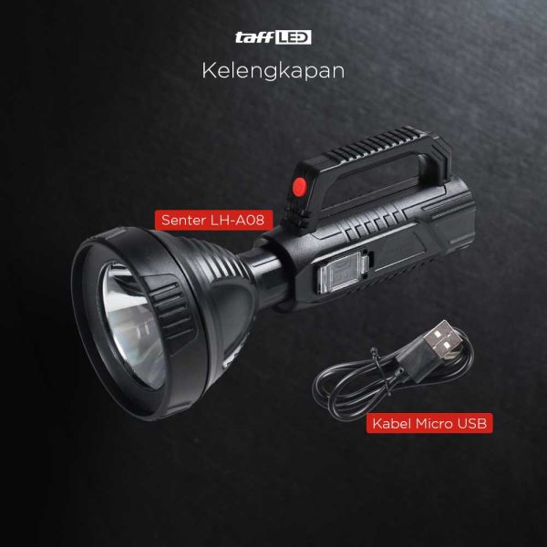 TaffLED Pocketman Senter LED Flashlight Waterproof USB Rechargeable Cree XPE - LH-A08