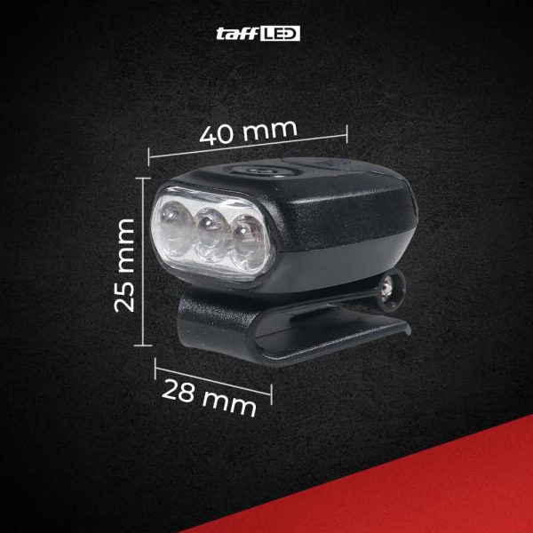 TaffLED Senter Clip Topi 90 Degree Rotatable 3 LED COB - 3325