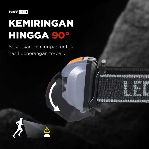 TaffLED Headlamp Flashlight Waterproof White and Red Light LED - W03