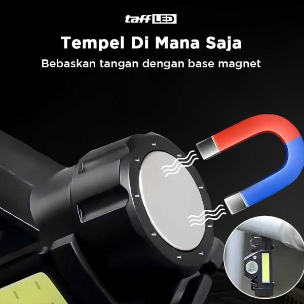 TaffLED Senter Kepala LED Headlight USB Rechargeable Q5 + COB - LE022