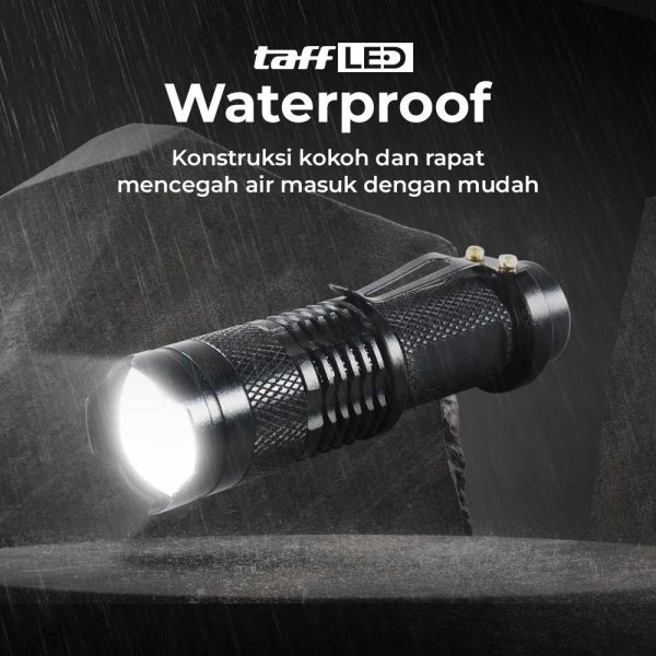 TaffLED Senter LED 2000 Lumens Waterproof Pocketman P1