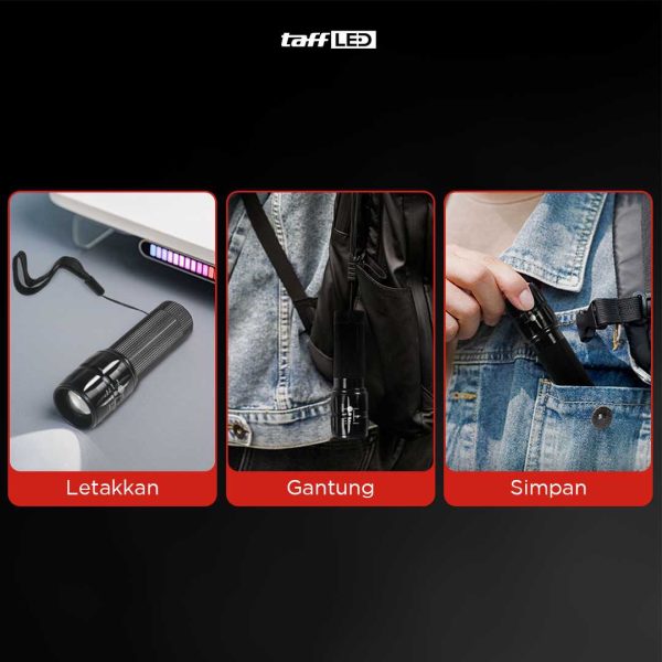 TaffLED Senter LED Flashlight Cree Q5 2000 Lumens - LF000U01
